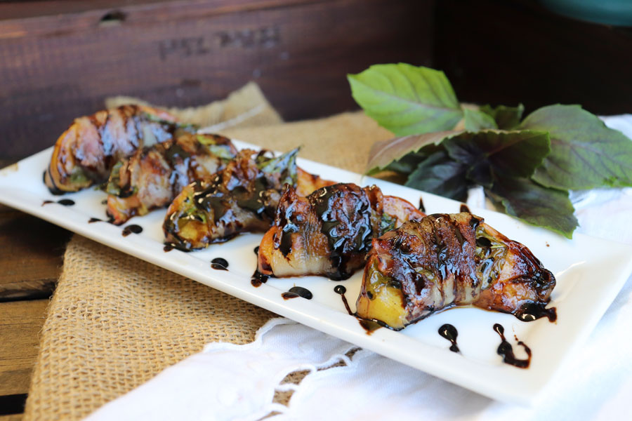 Basil Pancetta Wrapped Peach Basil Pancetta Wrapped Peach