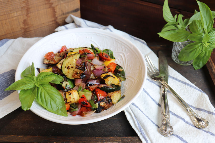Grilled-ratatouille-plated Grilled Ratatouille