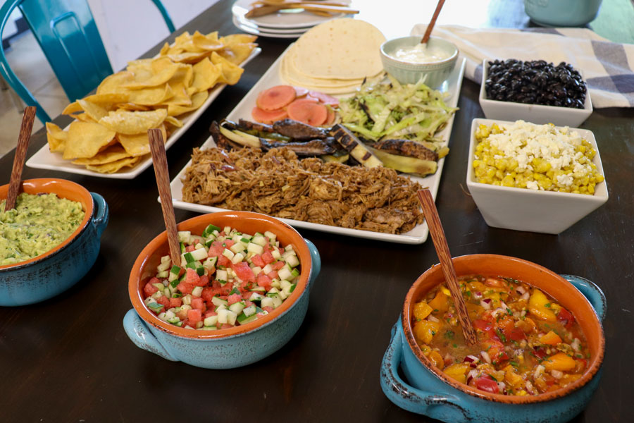 Taco-Night-Trio-of-Salsa Taco Night Dinner.