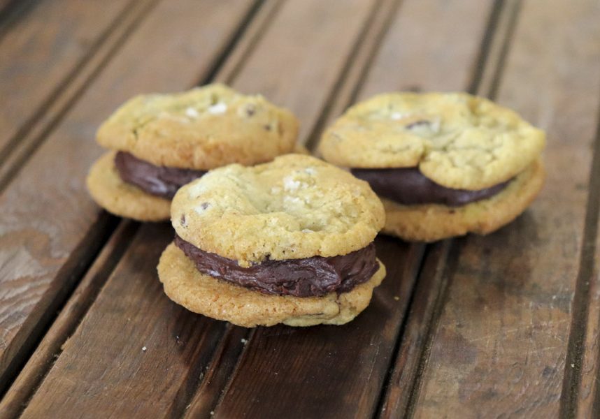 Salted Chocolate Chip Sandwich Cookies